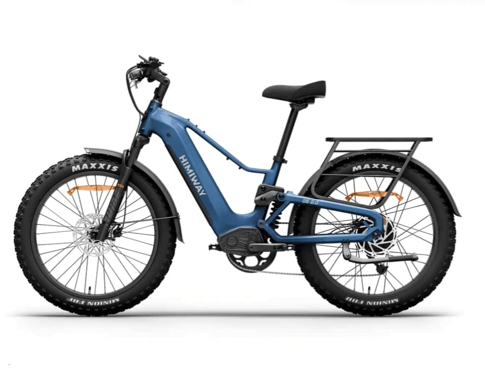 Vélo électrique Himiway bleu — vue de profil